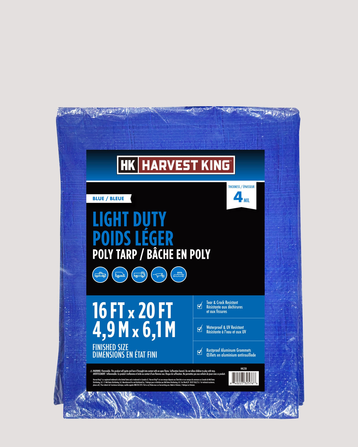 Blue Light Duty Poly Tarp