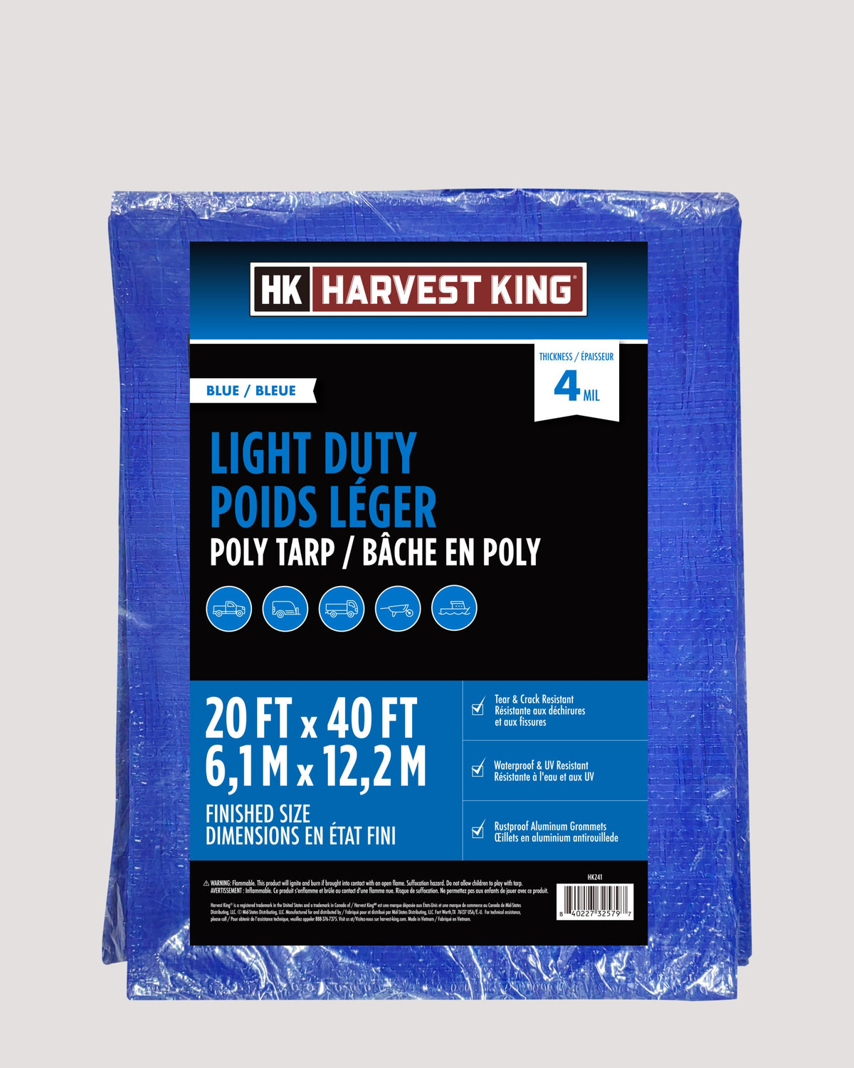 Blue Light Duty Poly Tarp