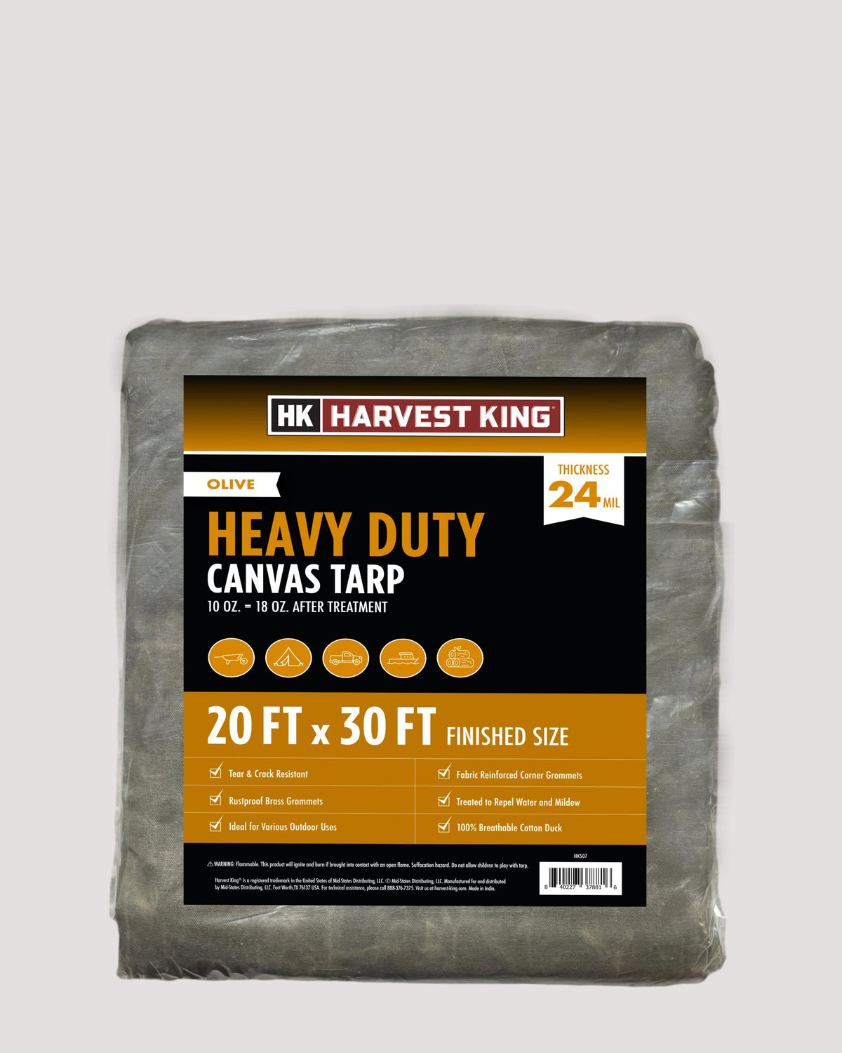 Heavy Duty Canvas Tarp