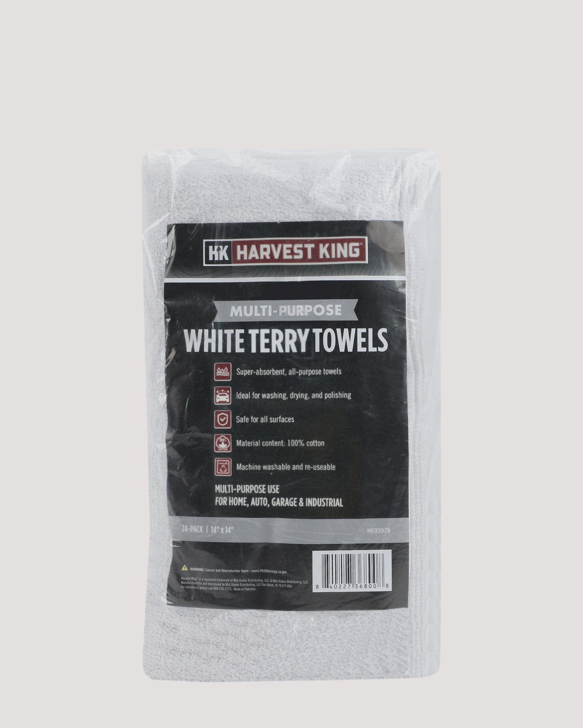 Multi-Purpose White Terry Towels