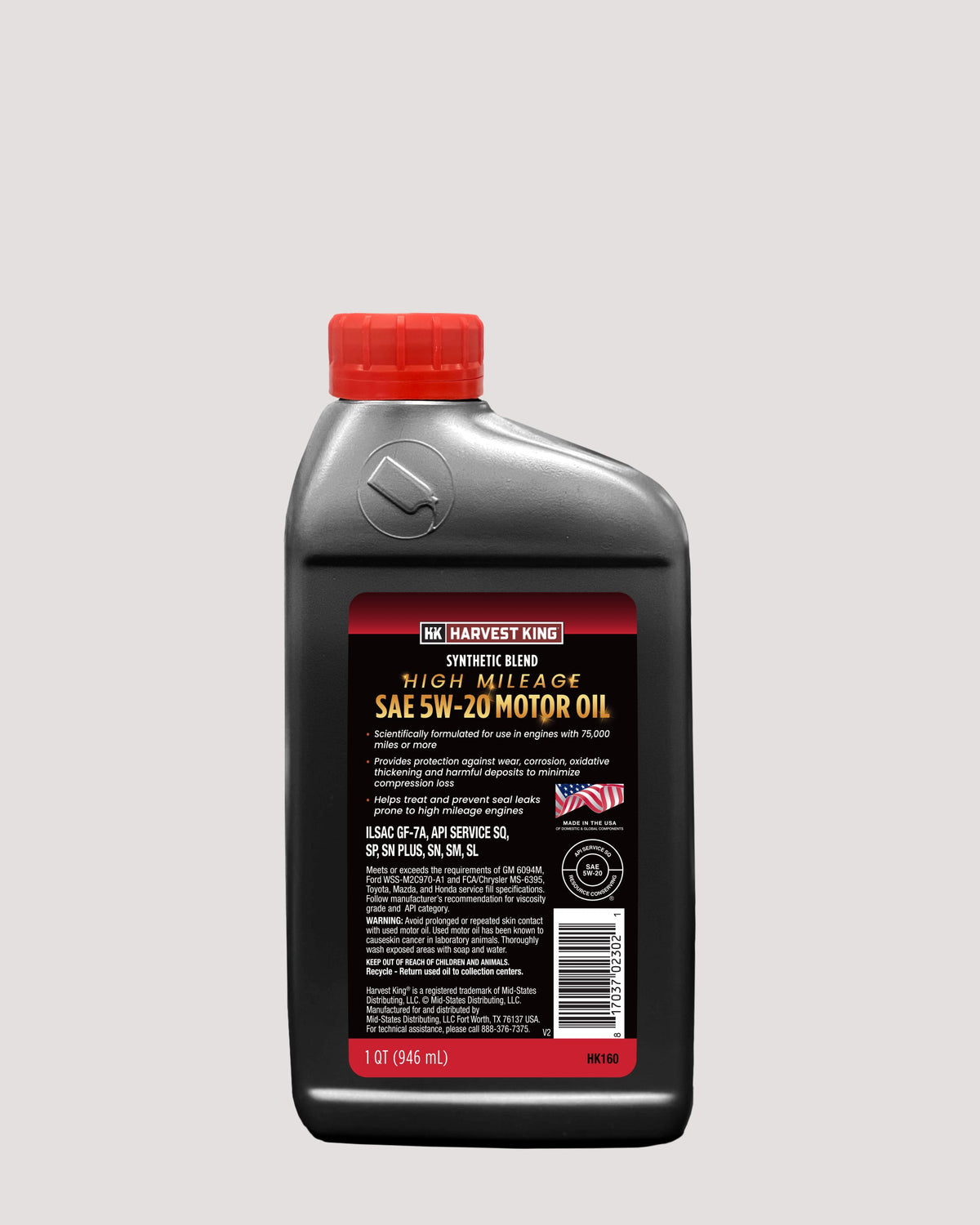 Synthetic Blend High Mileage SAE 5W-20 Motor Oil