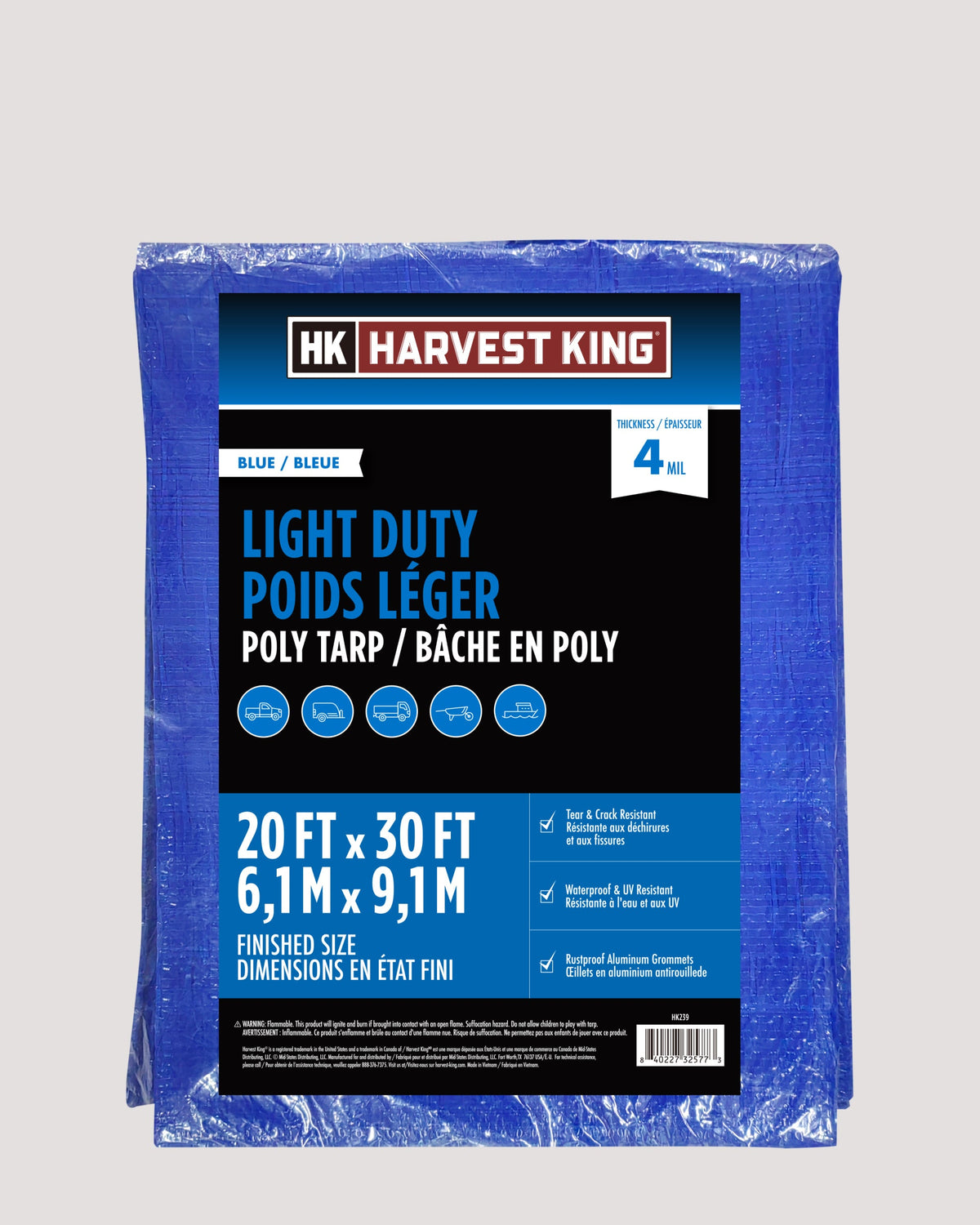 Blue Light Duty Poly Tarp