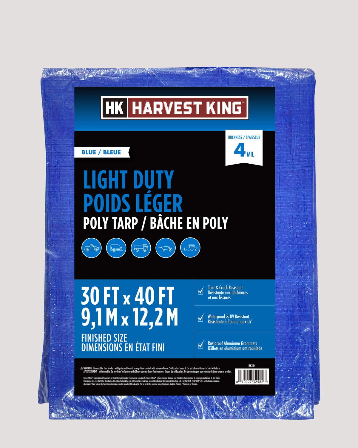 Blue Light Duty Poly Tarp