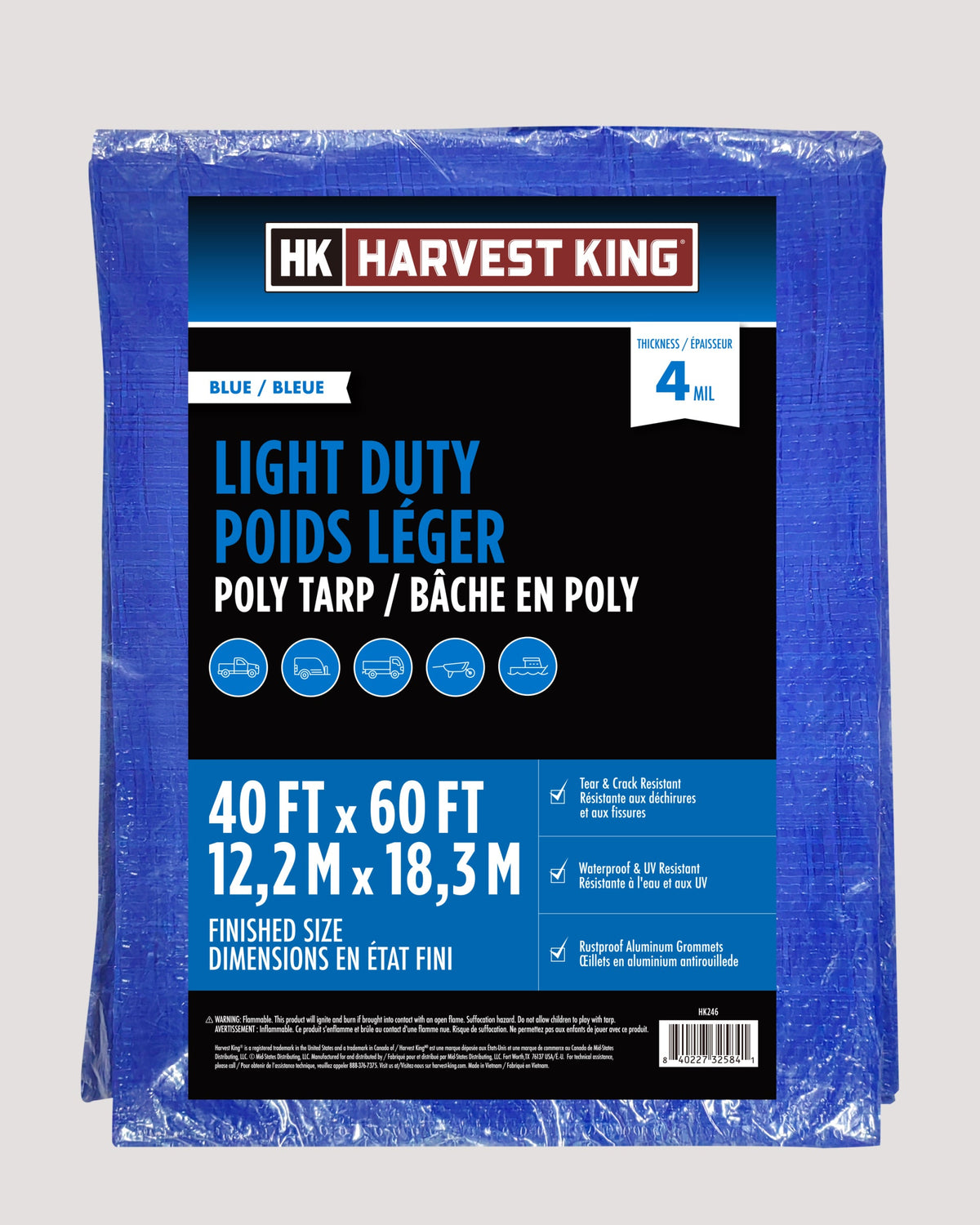Blue Light Duty Poly Tarp