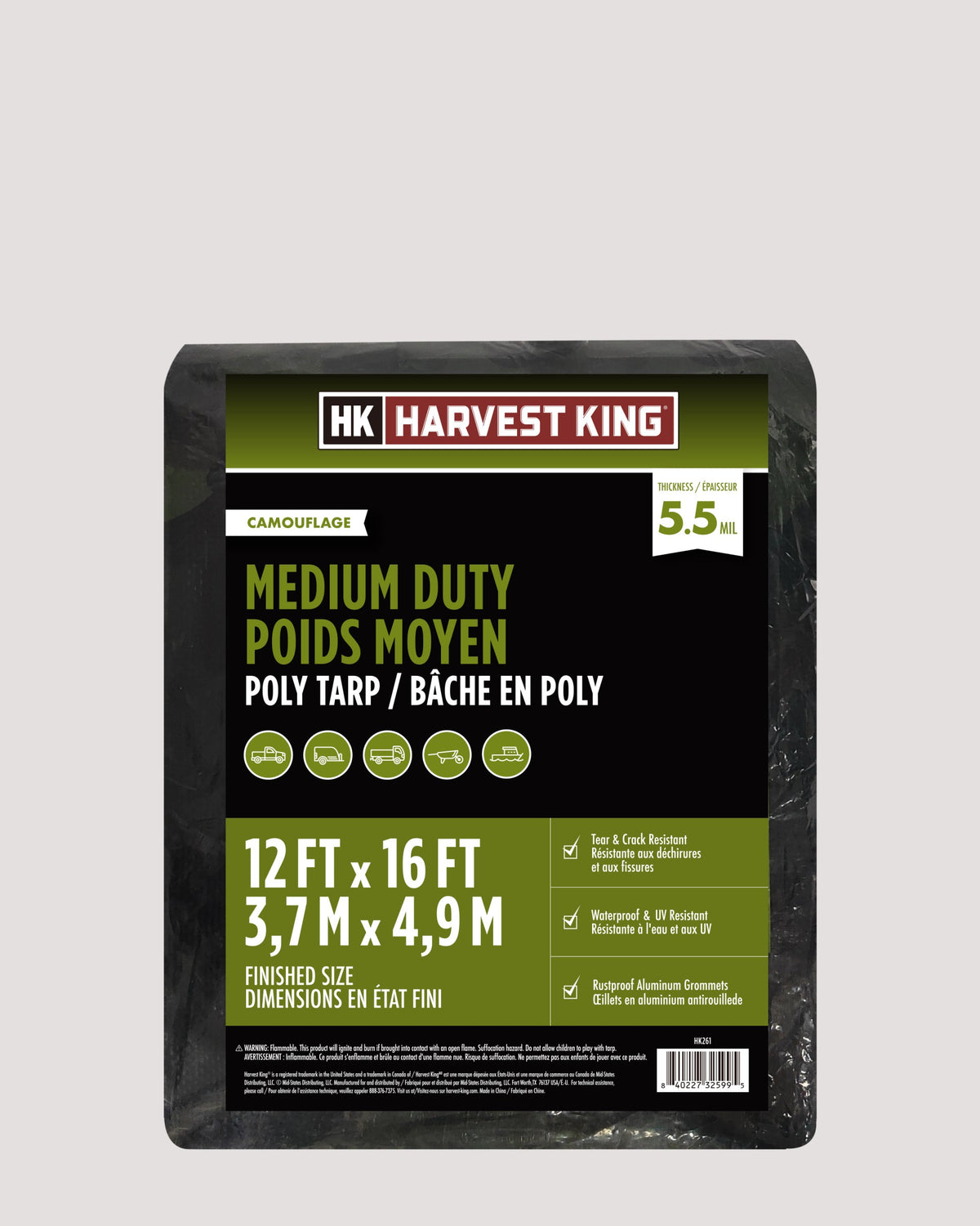 Camouflage Medium Duty Poly Tarp