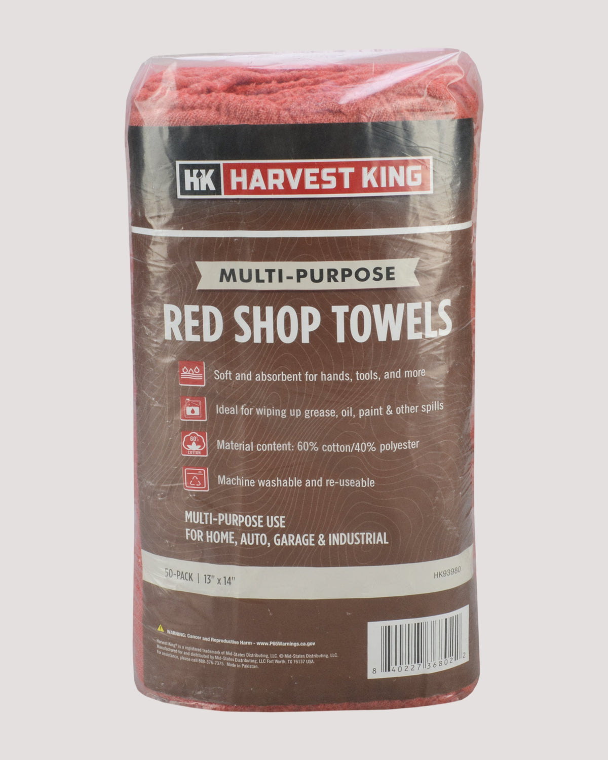 Multi-Purpose Red Shop Towels